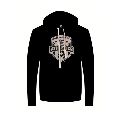 SALE--Black Raised Vinyl Crest Hoodie
