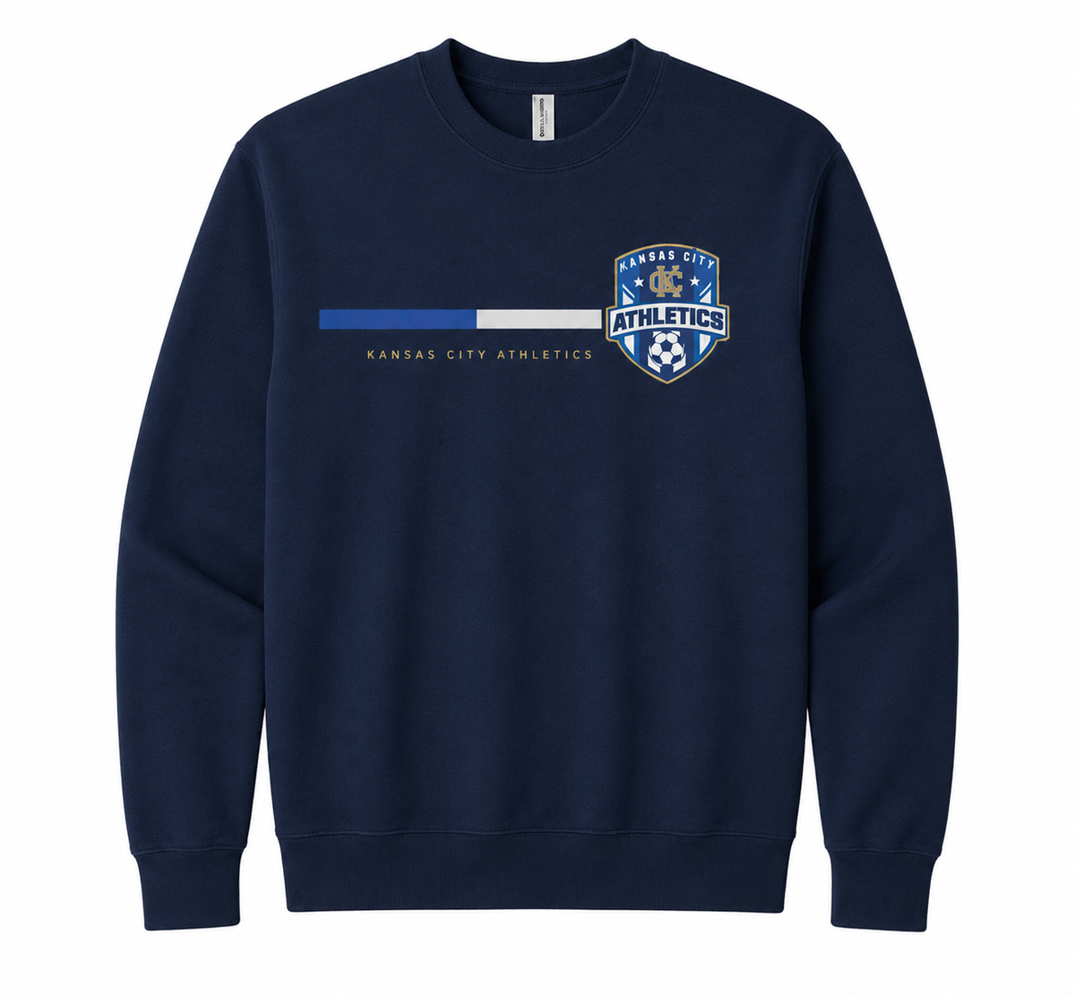 KCA Block Logo Crew Neck in NAVY