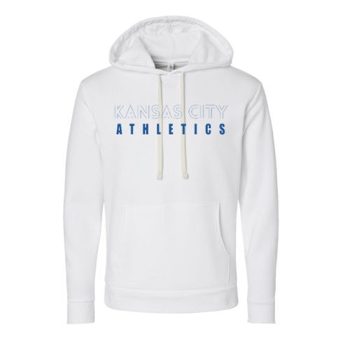 White Royal Blue Lettering Hoodie