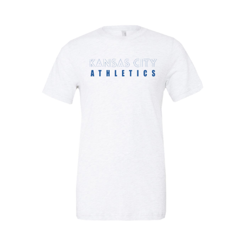 White Royal Blue Lettering Short Sleeve T-Shirt