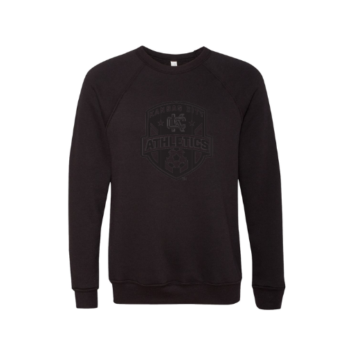 Heathered Black Crewneck Sweatshirt Black Logo