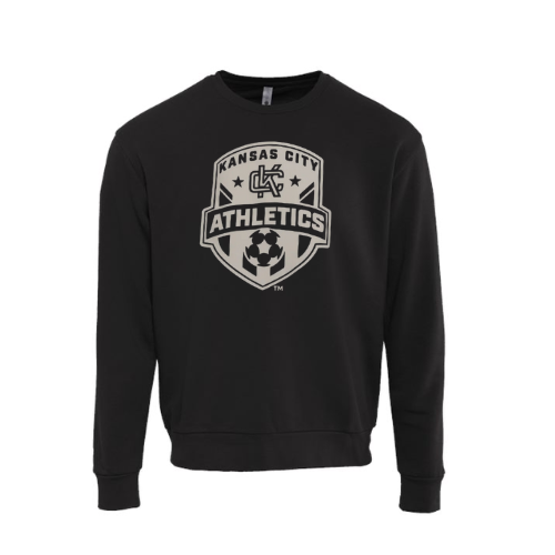 Black Raised Vinyl Crest Crewneck Sweatshirt