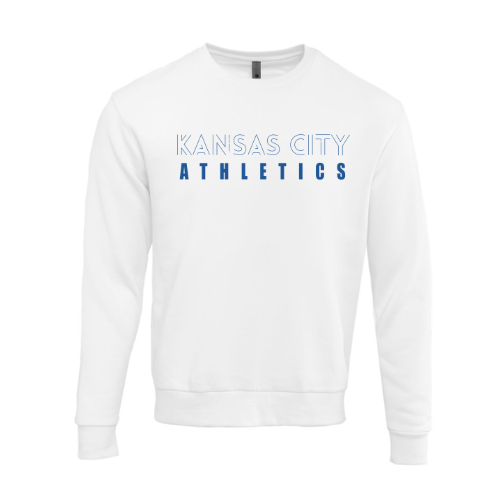 White Royal Blue Lettering Crewneck Sweatshirt