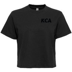 Black Puff Print Women's Boxy T-Shirt